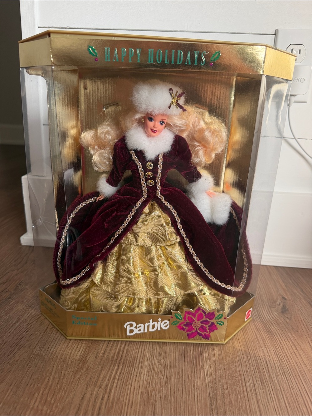 Barbie Holiday Display Doll - Burgundy, Gold & White